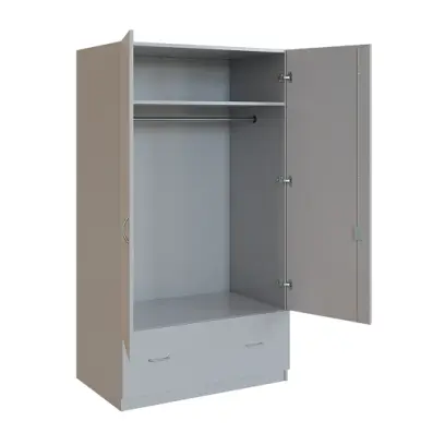 Q 24-100 skříň šatní, 2-dvéřová, 1000x600x1800mm, šedá